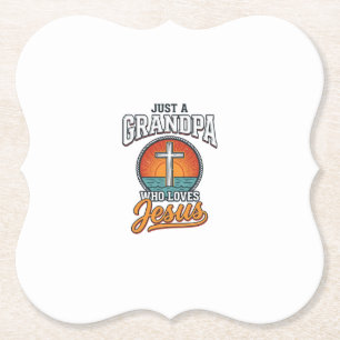 Porta-copo De Papel Apenas um avô que ama Jesus Camisa Vintage Cruz