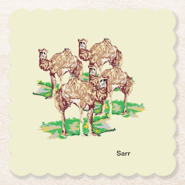 Porta-copo De Papel Apoiadores de Papel : Camelos (Frente)