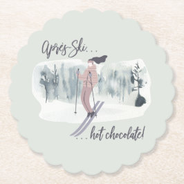 Porta-copo De Papel Após Esquiar Chocolate Quente