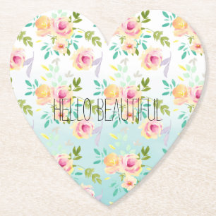 Porta-copo De Papel Aqua Ombre Amarelo-rosa