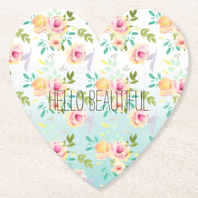 Porta-copo De Papel Aqua Ombre Amarelo-rosa (Frente)