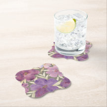 Aquarela Lilas em Fundo Verde