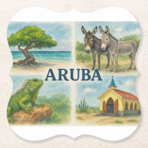 Porta-copo De Papel Aquarela multiview de Aruba