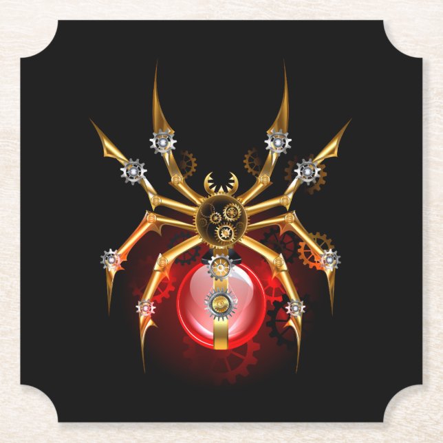Porta-copo De Papel Aranha-do-galo em preto (Frente)