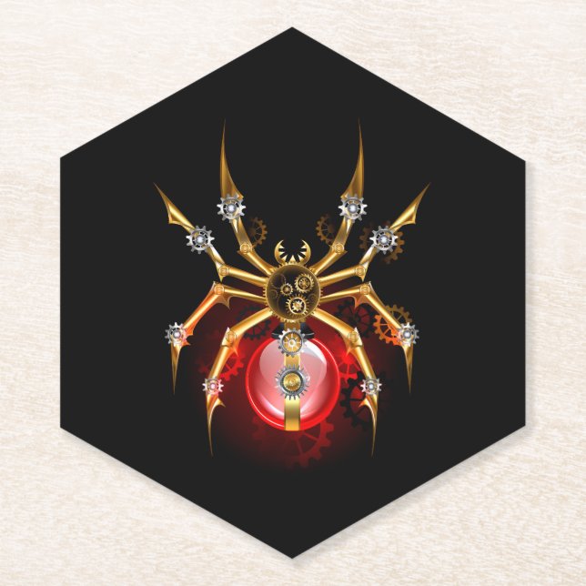 Porta-copo De Papel Aranha-do-galo em preto (Frente)