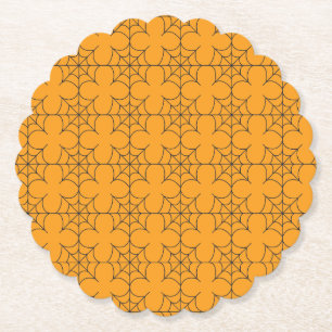 Porta-copo De Papel Aranha Linear Laranja e Preta Moderna