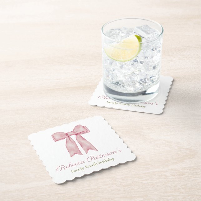 Porta-copo De Papel Arco de Aquarela Rosa Coquette Festa de Aniversári (Insitu)