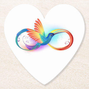 Porta-copo De Papel Arco-íris Hummingbird com símbolo Infinito