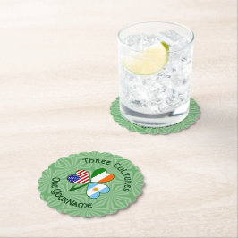 Porta-copo De Papel Argentina EUA Irlanda Flagres Shamrock Seu Nome