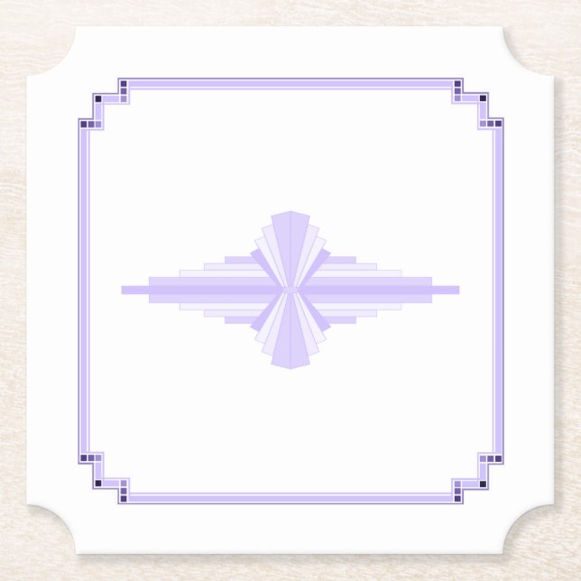 Porta-copo De Papel Art Deco Pattern in Lilac (Frente)