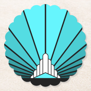 Porta-copo De Papel Art deco sun em aqua