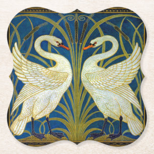 Porta-copo De Papel Art Deco Swans Mouse Pad
