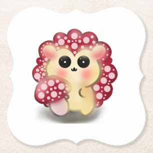 Porta-copo De Papel Arte de Cogumelo Vermelho Kawaii Fofoouriço