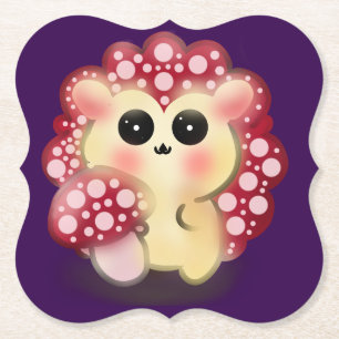 Porta-copo De Papel Arte de Cogumelo Vermelho Kawaii Fofoouriço