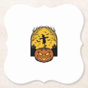 Porta-copo De Papel Arte de Espantalho de Lua de Abóbora de Halloween
