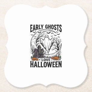Porta-copo De Papel Arte de gravura de fantasma de Halloween vintage a
