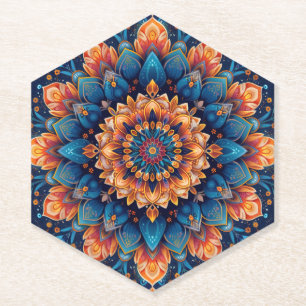Porta-copo De Papel Arte Digital de Flor de Mandala Estilo-23907.