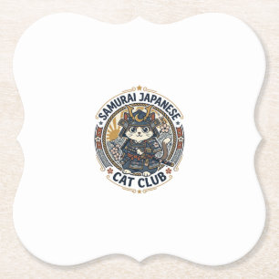 Porta-copo De Papel Arte vetorial de gato japonês samurai POD - Samura