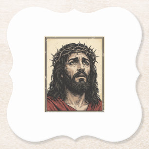 Porta-copo De Papel Arte vetorial de retrato religioso da coroa de esp