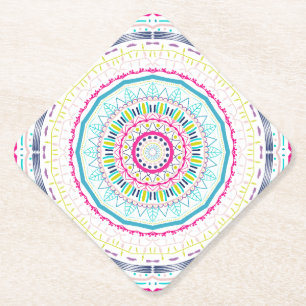 Porta-copo De Papel Arte Vibrante e Colorida de Mandala