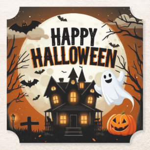 Porta-copo De Papel Arte vintage feliz Halloween
