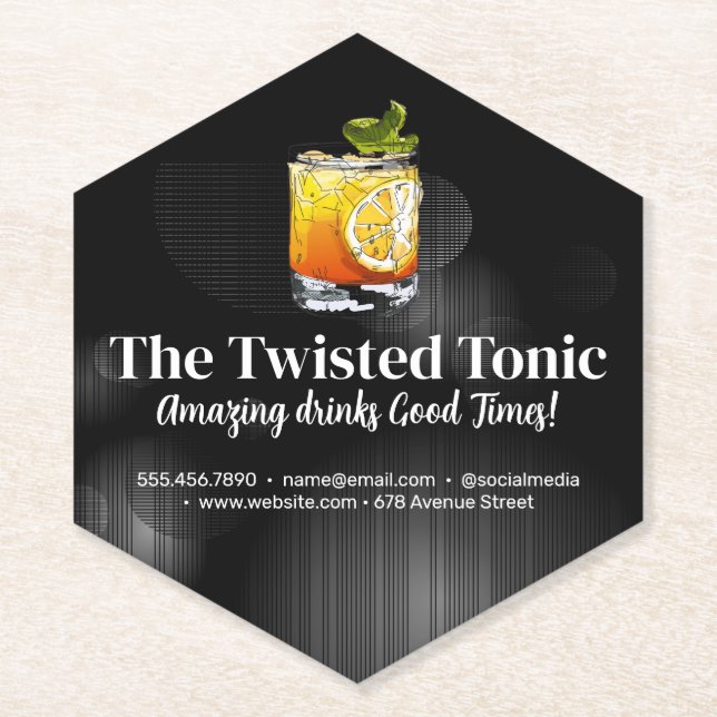 Porta-copo De Papel Artsy Mistura Bebidas Cocktail (Frente)