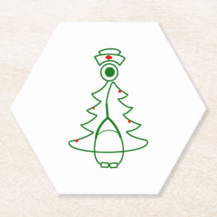 Porta-copo De Papel Árvore de estetoscópio (verde)