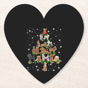 Porta-copo De Papel Árvore De Natal De Poodle Coberta Pela Lâmpada