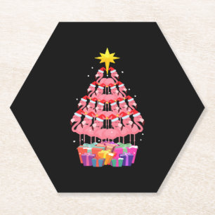 Porta-copo De Papel Árvore de Natal Flamingo Engraçada