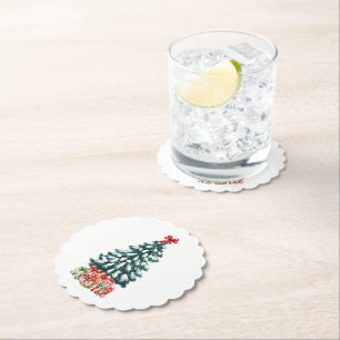 Porta-copo De Papel Árvore de Natal Nevada Fofa