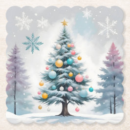 Porta-copo De Papel Árvore de Natal Pastel Clara Azul-Lilás | Enfeites