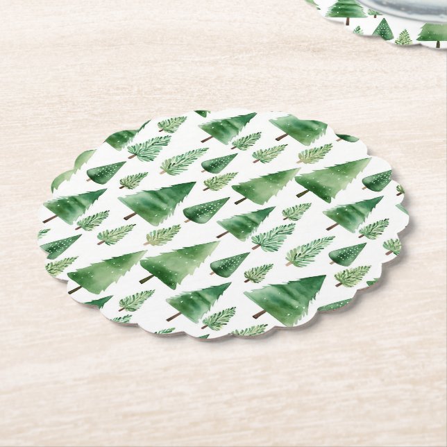 Porta-copo De Papel Árvores de Natal Verdes (Angular)