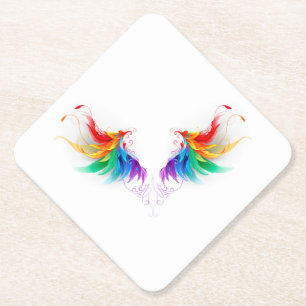 Porta-copo De Papel Asas Fluffy Rainbow