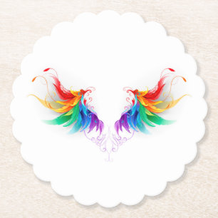 Porta-copo De Papel Asas Fluffy Rainbow