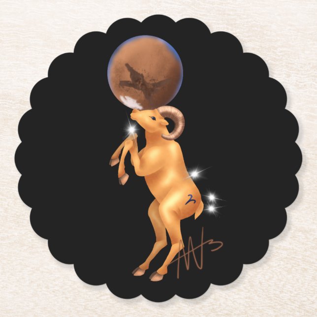 Porta-copo De Papel Astro Aries Mars Zodiac (Frente)