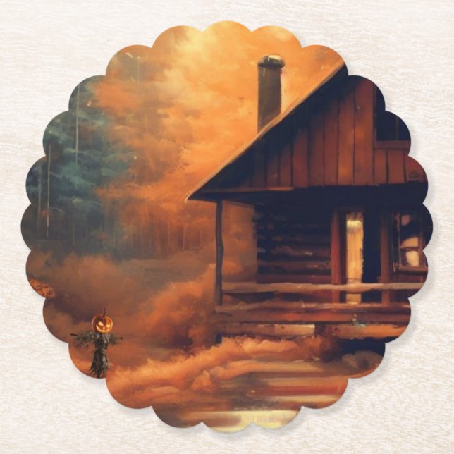 Porta-copo De Papel Autumn/Fall/Halloween/pintura russa (Frente)