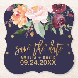 Porta-copo De Papel Autumn Floral Casamento Salve o Anúncio da Data