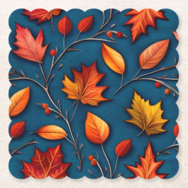 Porta-copo De Papel Autumn Leaves e Denim