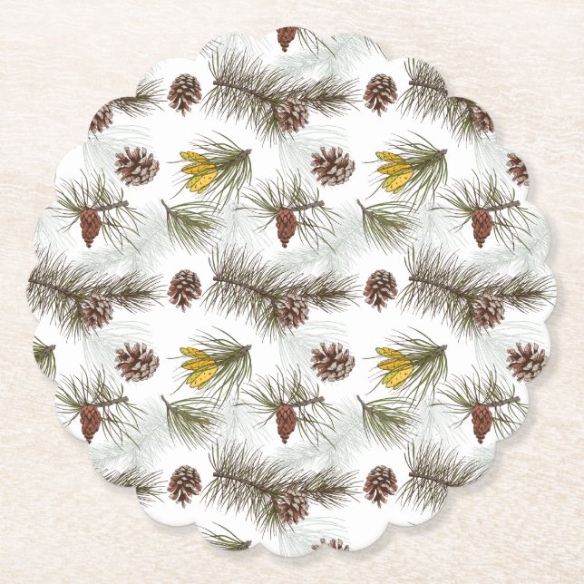 Porta-copo De Papel Autumn Pine Cones (Frente)