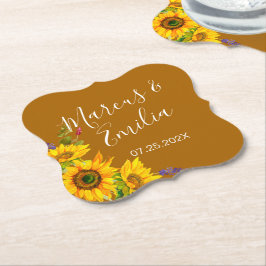 Porta-copo De Papel Autumn Sunflower Wedding