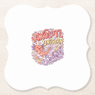 Porta-copo De Papel Axolote Unicórnio Splash Caprichoso Branco Bac
