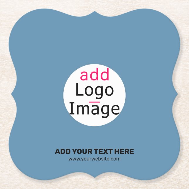 Porta-copo De Papel Azul empoeirado personalizável para parceiros come (Frente)