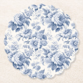 Porta-copo De Papel Azul floral francês