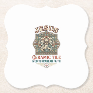 Porta-copo De Papel Azulejo Jesus Fé Mediterrânea Jesus Cerâmica
