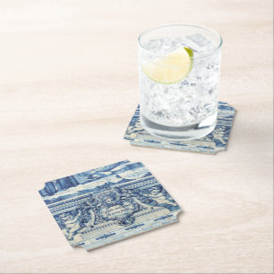 Porta-copo De Papel Azulejos de português azul com dois anjos