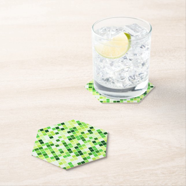 Porta-copo De Papel Azulejos piscinas, Azulejos Mosaicos Verdes, Padrã (Insitu)