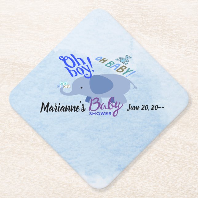 Porta-copo De Papel Baby Blues Bash fundo azul 2 tons (Frente)
