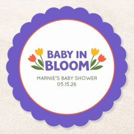 Porta-copo De Papel Baby in Bloom Bold Colorful Tulip Chic Baby Shower
