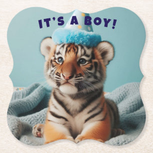 Porta-copo De Papel Baby Reveal Boy Tiger