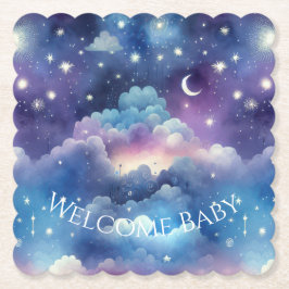 Porta-copo De Papel Baby Shower Drink Coaster – Celestial Dreamscape